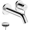hansgrohe Tecturis S - Rubinetto lavabo a incasso per montaggio a parete, Miscelatore lavabo risparmio idrico (EcoSmart) con bocca di erogazione 16,5 cm, cromo, 73350000