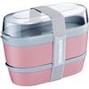 Westmark Lunchbox Maxi - Pratico contenitore con scomparti stile bento da 760 ml, 830 ml e 425 ml per preparazione dei pasti, scuola e ufficio, prodotto in Germania - Rosa