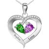 Easycosy Collana Personalizzata con Nome Inciso, Ciondolo Mamma a Cuore Personalizzato, Collana da Donna in Argento 925, Idee Regalo per Donna, Amica, Lei, Bambina(C 2 nomi)