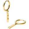 Purelei Urban Orecchini da uomo - Orecchini a cerchio geometrici con ciondolo charm - Acciaio inossidabile placcato oro 18 carati - Gioielli da uomo moderni - Accessori Statement in oro, normale