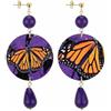 IN Lebole Collezione The Circle DOR66 Farfalla Orecchini da Donna in Ottone Pietra Viola