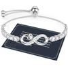 J.Fée Braccialetto con simbolo dell'infinito, in argento Sterling, da donna, regolabile, braccialetto dell'amicizia, regalo di compleanno per donne, festa della mamma, regalo per lei, 21 centimeters