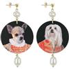 IN Lebole Collezione The Circle DOR99 Maltese e Chihuahua Orecchini da Donna in Ottone Pietra Perla