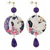 IN Lebole Collezione The Circle DOR72 Bacio Orecchini da Donna in Ottone Pietra Viola