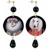 IN Lebole Collezione The Circle DOR48 Bassotto e Levriero Orecchini da Donna in Ottone Pietra Nera