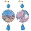 IN Lebole Collezione The Circle DOR102 TropeaOrecchini da Donna in Ottone Pietra Azzurra