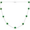 Bling Jewelry Delicato Semplice E Autentico Collana Con Perle Di Giada Verde In Stile Tin Cup Con Catena Di Palline Rotonde In Argento Sterling .925 Lunga 18 Pollici Adatta Alle Donne