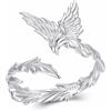 Kerraom Anello Drago/Fenice in Argento S925 Regolabile - Anelli Stile Vintage Cinese Gioiello Punk per Donna, Regalo Compleanno Animale Retrò con Apertura Aperta