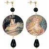 IN Lebole Collezione The Circle DPOR02 Principessa sul Pisello Orecchini da Donna in Ottone Pietra Nera