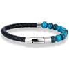 PVUVTNAHW Reiki Blu Apatite Bracciale con Perline Uomo Donna in Pelle Intrecciata Pietra Naturale La Circolazione del Sangue Stimolare L'Entusiasmo Gioielli(21cm,Blue Apatite)