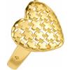 Sakrami Anello Donna Oro Giallo 9KT Cuore con Croci - Anello Simbolico Lucido, Idea Regalo Fidanzamento, Coppia, Matrimonio, San Valentino