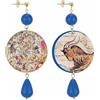 IN Lebole Collezione The Circle DOR157 Capricorno Orecchini da Donna in Ottone Pietra Blu