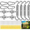 Frasheng Set di fissaggio per tenda da sole M6, 44 pezzi, triangolo e quadrato, rettangolare, kit di fissaggio in acciaio inossidabile 304