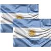 JYC CREATIVE 2 x Bandiera Argentina, bandiera 90 x 150 cm, grande bandiera con fibbia ad albero e cordoni per tenere, bandiera leggera, bandiera per sport, calcio, eventi, edifici, (2 x Argentina)