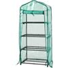 [en.casa] Serra da Giardino Balcone per Coltivazione Piante Scaffale a 4 Piani a Rete Copertura Semitrasparente Apertura a Cerniera Lampo Entrata Avvolgibile 158 x 69 x 49 cm Verde