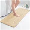 chakme Tappetino da bagno in memory foam, tappetino per la doccia, assorbente, lavabile, per il bagno, antiscivolo, tappetino decorativo per bagno e soggiorno, 60x120 cm, colore: marrone scuro
