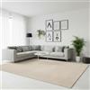 RUGURA - Tappeto soggiorno moderno tinta unita lavabile antiscivolo pelo corto e morbido 150 x 220 cm beige