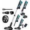 Yospinber Aspirapolvere Senza Fili 60KPa/700W/70Min, Scopa Elettrica Senza Fili Anti-Groviglio Touch Screen LED, con 2*4,0Ah Batterie Rimovibile, Autoportante E Ricarica A Parete, per Animali/Pavimenti/Auto