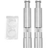 XIAOJUN Set di 2 Smerigliatrici e Set Macinapepe nel Acciaio Inossidabile con Pulsante Manuale Set e nel Vetro nel Acciaio Inossidabile (White)
