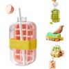 HItianya Ice Cube Bottle with Straw, 2 in 1 Touch-Free Ice Cube Tray Water Bottle, Borraccia per Cubetti di Ghiaccio con Cannuccia, Stampo per Cubetti di Ghiaccio (Rosa, 800ml)