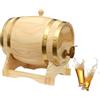 OUBUBY Barile di rovere da 5 litri per vino, whisky e grappa, 5 l, set di caraffa per whisky, con rubinetto e base in legno, piccolo barile in legno, 30 x 22,5 x 28,5 cm (5 l)