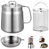 Xinxinphi Friggitrice Acciaio Inossidabile 304 con Filtro Maglia Fine & Cestello & Coperchio, Pentola Frittura Capacità Grande 2L, Barattolo Contenitore Colino Olio per Friggere Grasso Cucina Conservare
