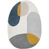 rugsx Tappeto FUSION 5706 Tappeto moderno geometrico in Bianco & Grigio chiaro & Oro - forma irregolare, astratto - Soggiorno & Camera da letto 200x290 cm