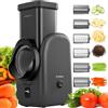 Enleber Tritatutto Elettrico 6 IN 1 Grattugia Multifunzione per Verdura,Affetta Verdure,Tritatutto Da Cucina Elettrico, Taglia Verdure Elettrico,Adatto per frutta, patate, cetrioli, formaggio,grigio-nero