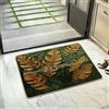 Generic Zerbino di benvenuto con foglie tropicali verdi, zerbino per ingresso esterno e interno, decorazione stagionale, impermeabile, antiscivolo, antipolvere, facile da pulire, 73 x 43 cm