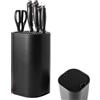 Qooloo Ceppo portacoltelli universale senza coltelli, colore nero, con 21 fessure e design di scarico, universale, per coltelli da cucina, per tutti i coltelli da cucina