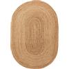 Gifiie Tappeto di Iuta Naturale Indiano - 100% Iuta Moderno per Soggiorno e Camera da Letto - Soggiorno, Camera da Letto, Corridoio e Cucina. (Naturale, Ovale - (120X180) CM)