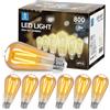 Aigostar ST64 - Lampadina Stile Vintage Edison, Lampadina Led E27 Da 8W (Equivalente A 60W),Lampadina A Filamento Led Bianco Caldo (2200K), 800 Lumens,Non Dimmerabile, Confezione Da 6 Unità