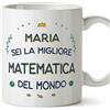 Mugffins Tazza Personalizzata in ceramica per MATEMATICA donna 11 oz / 350 ml - In italiano - Migliore del Mondo - Idea regalo per compleanno, anniversario, natale, laurea