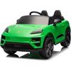Beneo Motors Auto elettrica per bambini Porsche Macan 12V con licenza, a trazione posteriore (posto singolo), verde, batteria al litio, sedile largo, assi con sospensioni, telecomando 2,4 GHz, lettore MP3