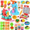 JurciCat Set Di 51 Pezzi DIY Accessori Per Modellare Plastilina Per Bambini Burger Maker Pasta Maker Gelatiere Argilla Accessori Impastare Giocattolo Regalo Per 3+ Anni Ragazza E Ragazzo
