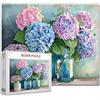 Tucocoo Puzzle per ortensia per adulti, 1000 pezzi, vaso di fiori, vaso, puzzle d'arte vintage, colorato, puzzle fai da te per decorazione domestica, regali, puzzle di famiglia, perfetto per serate di