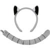 Dajiopao Lemur - Fascia per orecchie di animali con orecchie e coda, fasce per capelli, per feste, Halloween, feste, cosplay, carnevale, spettacolo sul palcoscenico, in maschera, in vacanza