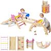 RELAX4LIFE Set da Arrampicata per Bambini, Triangolo di Arrampicata con Scivolo e Arco, Gioco di Incastri in Legno, Gioco Montessori per Bambini 1+ Anni (Unicorno-4 Pezzi | Colorato)