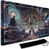 MPLRC PLAYMAT Grande tappetino da gioco artistico con borsa da trasporto, tappetino da gioco personalizzato per MTG, con bordi cuciti, compatibile con custodie standard per carte 60 cm x 35 cm (con