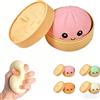 Generico Squishys Ravioli, Glitter Dumpling Squishys, Divertente Giocattolo Antistress Bao Bun Con Vaporiera, Morbida Pallina Antistress Ravioli Spremere Giocattoli,Alleviare l'ansia