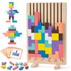 LTFIOON Tetris Puzzle Bambini, Giocattoli educativi, Puzzle di LegnoTetris, Giochi Montessori 3 4 5 6 Anni, Giochi Bambini, Intelligenza Jigsaw, Regalo Educativi per Bambinis