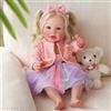 BABESIDE Bambole Reborn - 20 Pollici Bambola Realistica Artigianale con Lunghi Capelli Grigi - Bambina Neonata con Accessori Inclusi, Per Bambini 3+ Anni