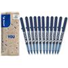 PILOT - Set di 10 +1 Omaggio V-Ball 05 - Penne Roller a Inchiostro Liquido - Scrittura Fluida e Precisa - Asciugatura Rapida - Blu - Punta Fine
