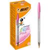BIC Cristal Fun 929056 - Penne a sfera 1.6 mm largo inchiostro, pasta rosa, Confezione da 20 Pezzi