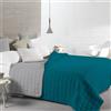 FRATELLI ZAMBETTI - Trapunta Matrimoniale Bicolore Petrolio e Grigio 260x260 cm