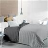 FRATELLI ZAMBETTI - Trapunta Matrimoniale Bicolore Grigio e Antracite 250x250 cm