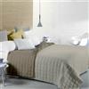 FRATELLI ZAMBETTI - Trapunta Matrimoniale Bicolore Panna e Tortora 250x250 cm