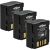 vhbw 3x batteria compatibile con JVC GR-D290EG, GR-D290E, GR-D290, GR-D275US, GR-D275, GR-D271US videocamera camcorder (600mAh, 7,2V, Li-Ion)