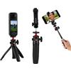 Zhrmzhg Mini treppiede per selfie con attacco a vite da 1/4 per iPhone Insta 360 X5, treppiede compatto e leggero da tavolo portatile per fotocamere DJI OSMO Pocket 3, Sony, Canon, Nikon, supporto per