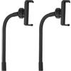 LJISEHG Collo d'oca regolabile flessibile da 2 pezzi da 19,7 pollici con clip for telefono, adattatore filettato femmina da 1/4 pollici, staffa universale nera(7.9 Female)